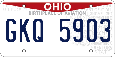 OH license plate GKQ5903