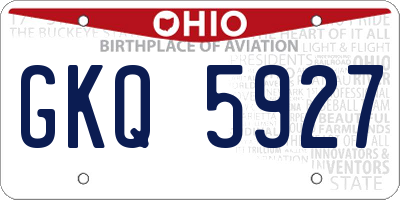 OH license plate GKQ5927
