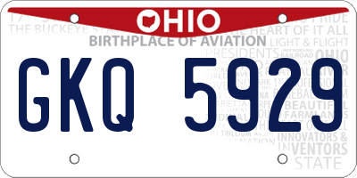 OH license plate GKQ5929