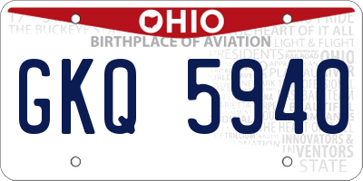 OH license plate GKQ5940