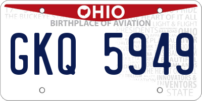 OH license plate GKQ5949