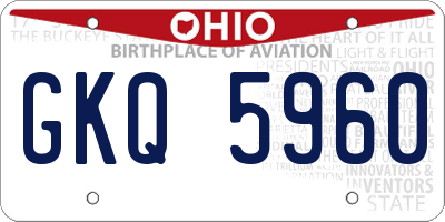 OH license plate GKQ5960