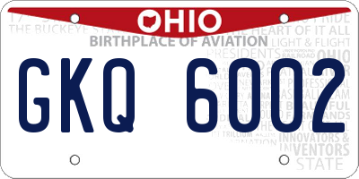 OH license plate GKQ6002