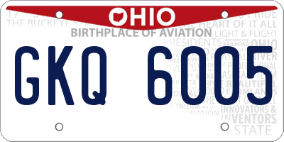 OH license plate GKQ6005