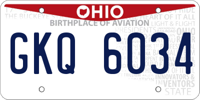 OH license plate GKQ6034