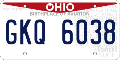 OH license plate GKQ6038
