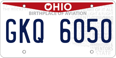 OH license plate GKQ6050