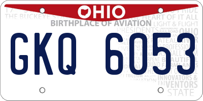 OH license plate GKQ6053