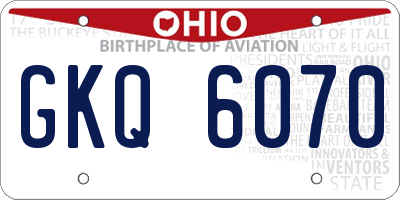 OH license plate GKQ6070