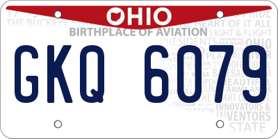 OH license plate GKQ6079
