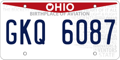 OH license plate GKQ6087