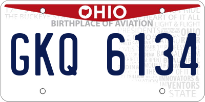 OH license plate GKQ6134