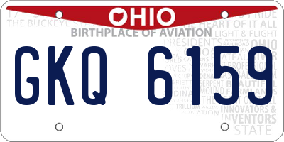 OH license plate GKQ6159