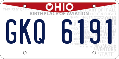OH license plate GKQ6191