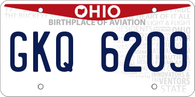 OH license plate GKQ6209