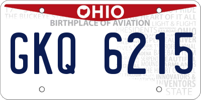 OH license plate GKQ6215