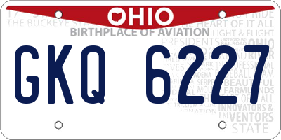 OH license plate GKQ6227