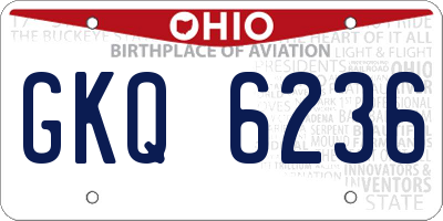 OH license plate GKQ6236