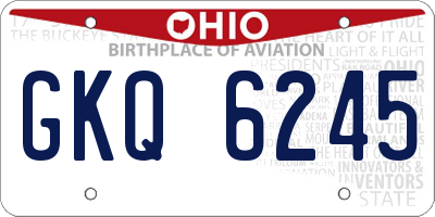 OH license plate GKQ6245