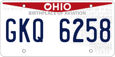 OH license plate GKQ6258