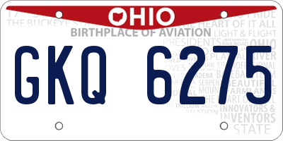 OH license plate GKQ6275
