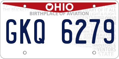 OH license plate GKQ6279