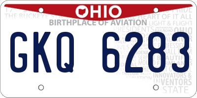 OH license plate GKQ6283