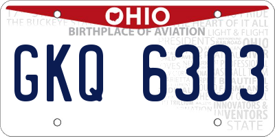 OH license plate GKQ6303