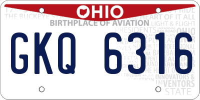 OH license plate GKQ6316