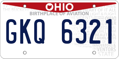 OH license plate GKQ6321