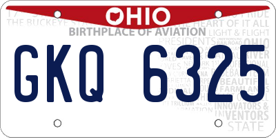 OH license plate GKQ6325