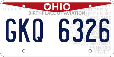 OH license plate GKQ6326