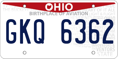 OH license plate GKQ6362