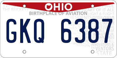 OH license plate GKQ6387