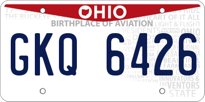 OH license plate GKQ6426