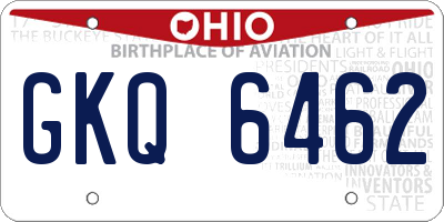 OH license plate GKQ6462