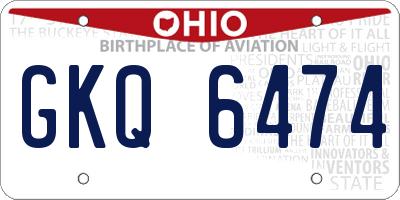 OH license plate GKQ6474
