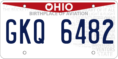 OH license plate GKQ6482
