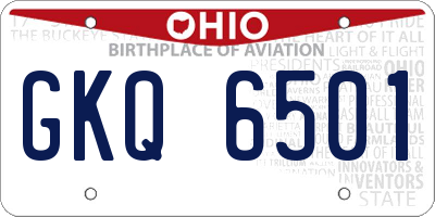 OH license plate GKQ6501
