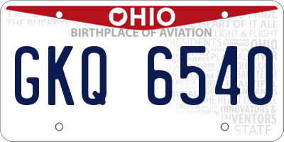 OH license plate GKQ6540