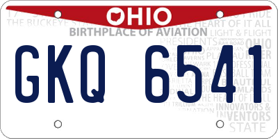OH license plate GKQ6541