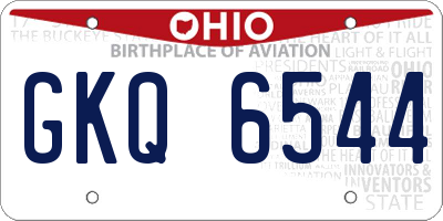 OH license plate GKQ6544