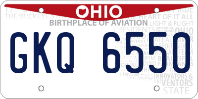 OH license plate GKQ6550