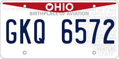 OH license plate GKQ6572