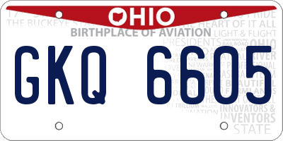 OH license plate GKQ6605