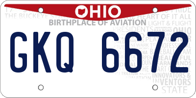 OH license plate GKQ6672
