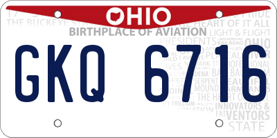 OH license plate GKQ6716