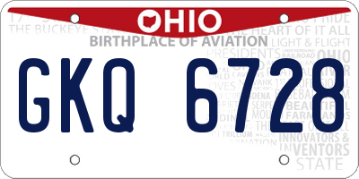 OH license plate GKQ6728