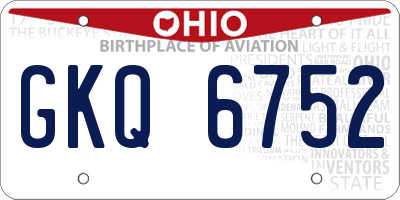 OH license plate GKQ6752