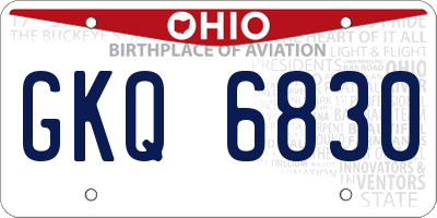 OH license plate GKQ6830